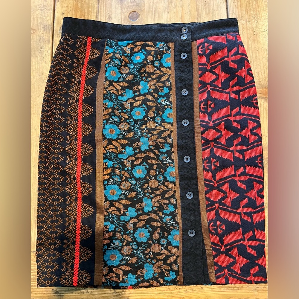 Anthropologie Dolan Floral Jacquard Pencil Skirt/ Size Small